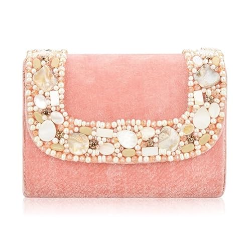 aiZ Bridal Accessories Clutch Purses for Women Handmade Wedding Evening Handbags Elegant Party Bridal Clutch for all occasions (Pink)