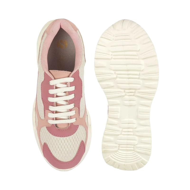 tresmode Sewd Pink Women's Sneakers in Size 5 UK / 38 EU