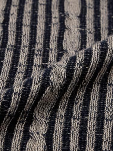 The Souled Store Cable-Knit Sweater: Hazel Noir Women and Girls Full Sleeves Round Neck Black and Beige Textured Acrylic Lightweight Oversized Pullover Sweater