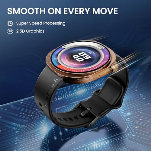Fastrack Revoltt FR3 Pro Smartwatch with 1.43” AMOLED Display,Dynamic 60Hz Refresh,Nitrofast Charging, HRM, SpO2, Sleep,Multiple Menu Style,Functional Crown,IP68, BT Calling,24/7 Health Suite - Black