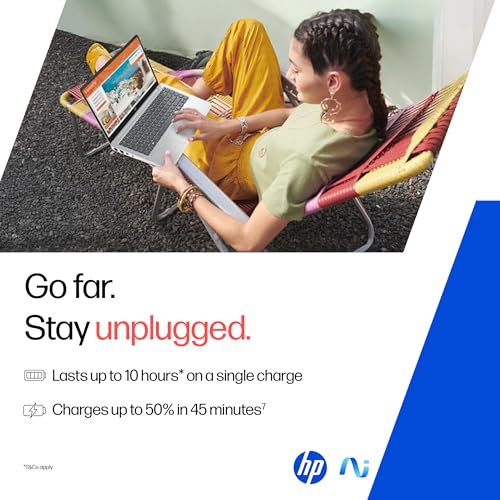 HP OmniBook 3 AMD Ryzen AI 5 330 Next Gen AI Laptop, (24GB DDR5, 1TB SSD), Anti-Glare,15.6''/39.6cm FHD, Win11,Office24, Silver,1.7kg, FHD Camera with Shutter, Fingerprint Reador, Backlit KB fn0074AU