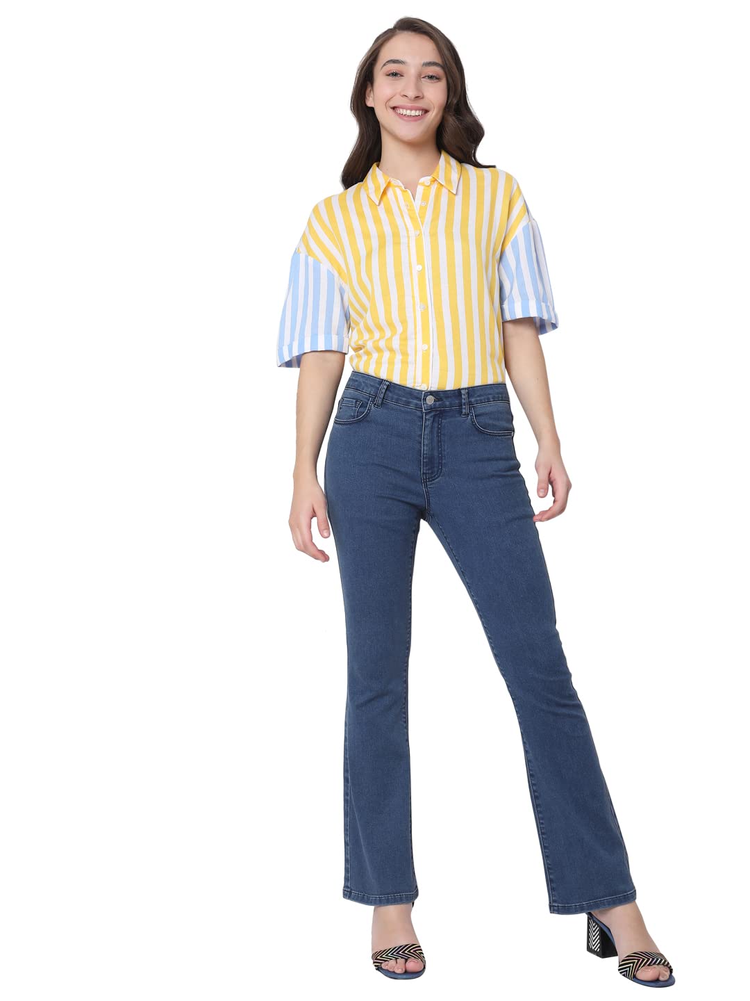 VERO MODA Bootcut fit Jeans (221575102_Medium Blue Denim_33)