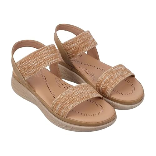 tresmode Hintle Beige Women's Casual Wedge Sandals in Size 3 UK / 36 EU