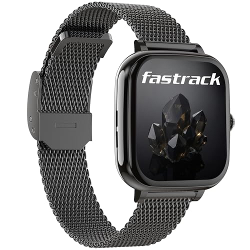 Fastrack Noir Rizz Women Smart Watch with 1.72" inch Ultra HD Display,Womens Health,AI Watchface & AI Chat,Functional Crown,24/7 Health Suite,BT Calling,IP68,Additional Silicone Strap,Games - Black