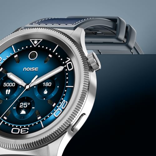 Noise Halo 2 Limited Edition Smart Watch 1st Ever Functional Rotating Dial (Axe-Cut Bezel), 1.43" AMOLED, Stainless Steel Build, Custom Transition Effects, BT Calling, Health Suite (Midnight Alloy)