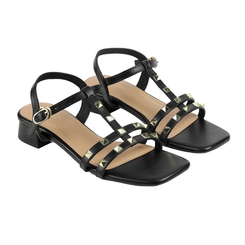 tresmode SUD Black Women's Dress Block Heel Sandals in Size 7 UK / 40 EU