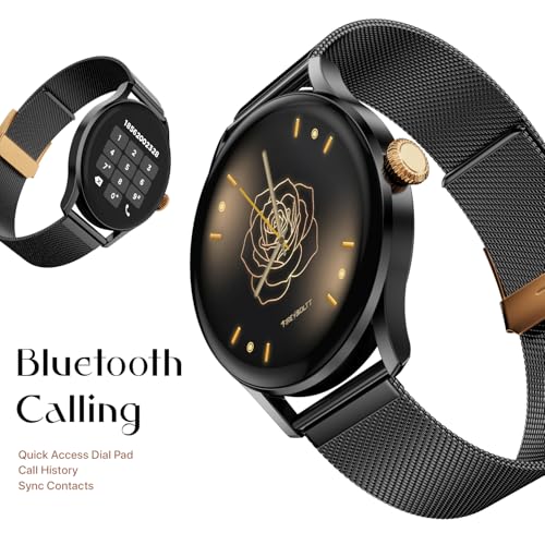 Fire-Boltt Glitz Women Smart Watch with 1.19” AMOLED Display, Bluetooth Calling, Rotating Crown, Always On Display, 1000 Nits Brightness, IP68 Waterproof Midnight Onyx