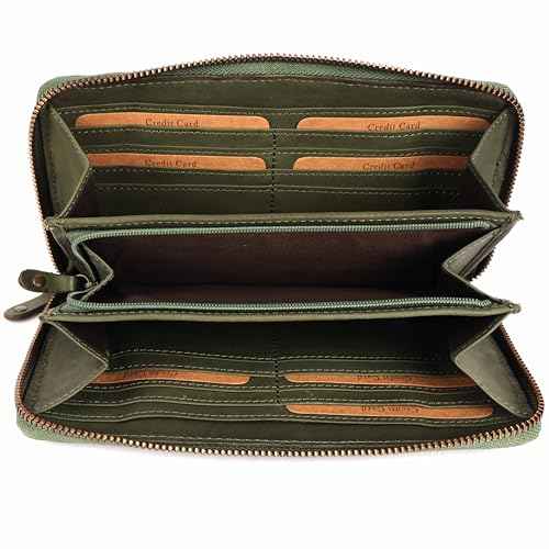 KOMPANERO Genuine Leather Women's Wallet (C-14158-SAGE)
