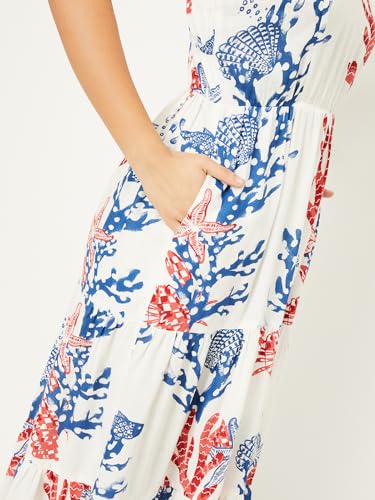 Max Women's Polyester Classic Midi Dress (OR51001A_Off White