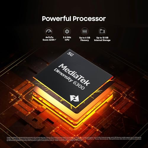 Samsung Galaxy M06 5G Mobile (Blazing Black, 4GB RAM, 128GB Storage) | MediaTek Dimensity 6300 | AnTuTu 623K+ | 12 5G Bands | 25W Fast Charging | 4 Gen OS Upgrades | 50MP Camera | Without Charger