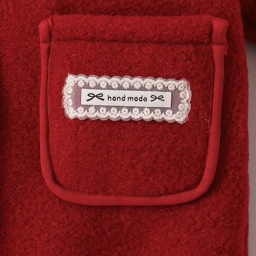 Hopscotch Girls Red Full Sleeves Heart Applique Long Coat For Age (18-24 Months)