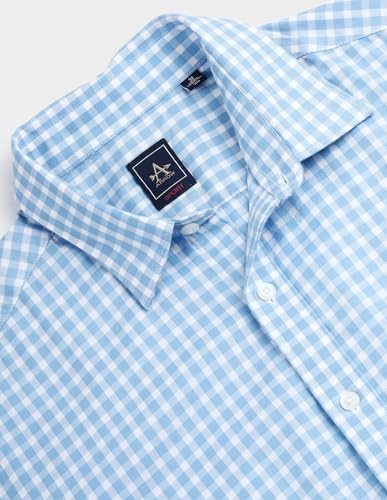Arrow Sport Mens Blue Gingham Collared Neck Long Sleeve Men's Shirts (ASAEOSH1192_Blue_40)