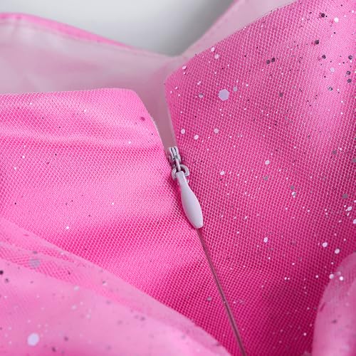 Hopscotch Girls Pink Sleeveless Beads Embellished Tulle Gown for Age (4-5 Years)