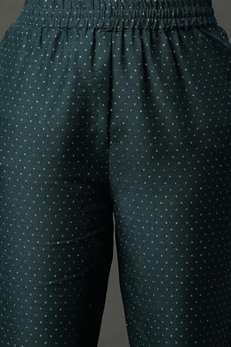 W for Woman Women's Rayon Kurta, Straight Pant & Dupatta (23AUSTWS10104-119928_Teal Green