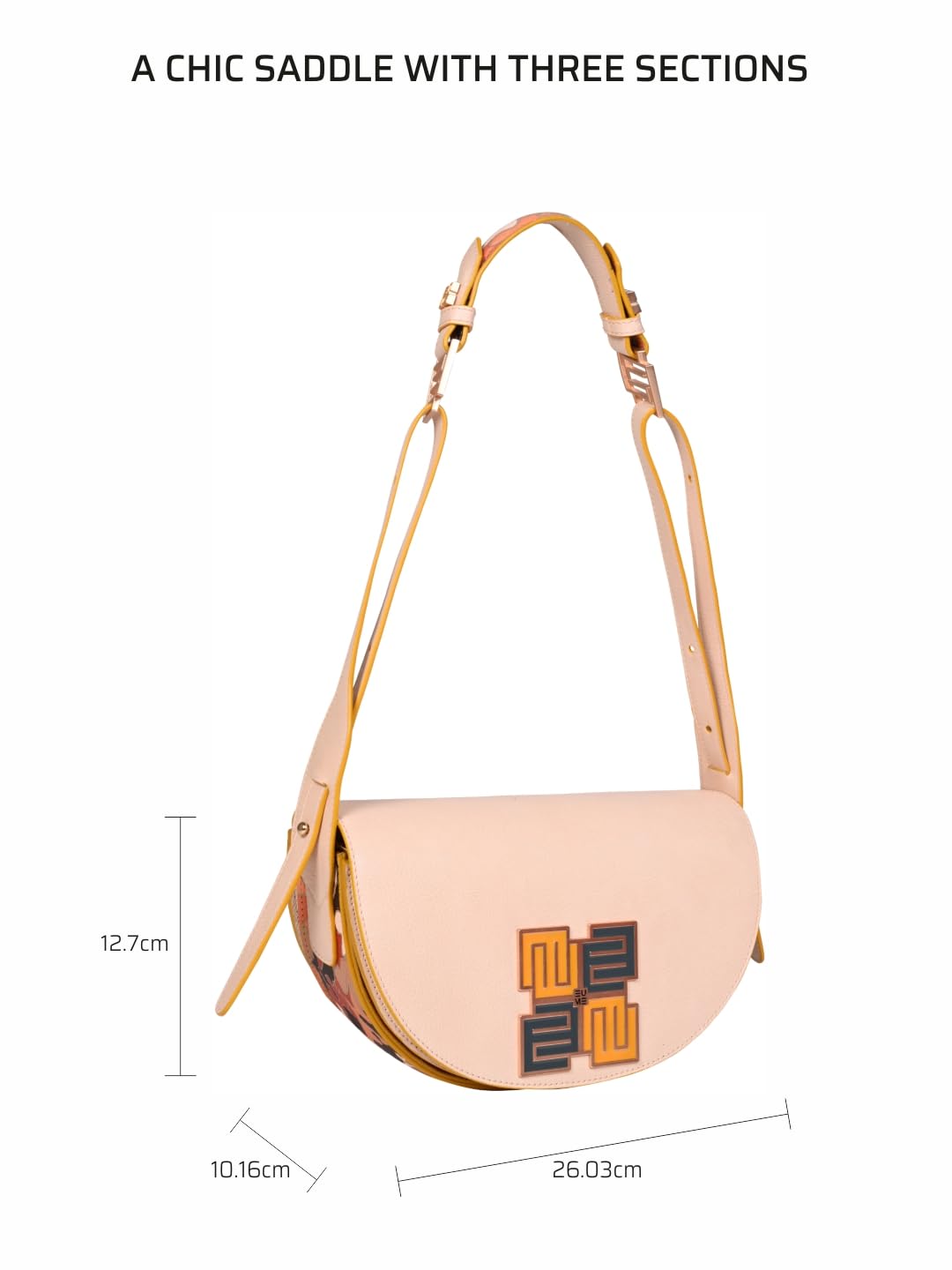 EUME Skin Collection Pecan Sling Bag for Women Stylish, Blush Pink | Vegan Leather Women Handbag | Adjustable Sling Strap | Cross Body Bag | Ladies Shoulder Bag |