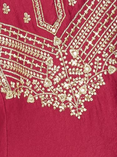 Max Women Embroidered A-line Kurta (Red_XXL)