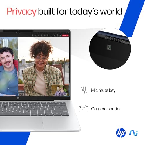 HP OmniBook 5 QC Snapdragon X1-26-100 Next Gen AI Laptop, (16GB LPDDR5x, 512GB SSD), 2K,14''/35.6cm OLED, Win11,Office24, Silver,1.35kg, FHD Camera w/Privacy Shutter, Backlit, he0014QU