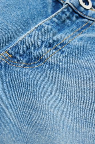 SNITCH Men Jeans | Relaxed Fit Textured Design | 100% Cotton Woven Fabric & Stone-Wash Finish for Casual & Street Wear |Blue