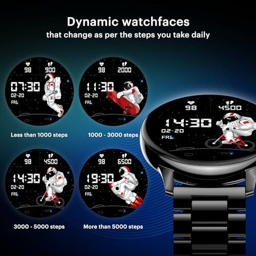 Noise Vortex Plus 1.46” AMOLED Display, AoD BT Calling, Sleek Metal Finish, 7 Days Battery Life, All New OS and with 100+ Watch Faces & Health Suite (Metal Black)