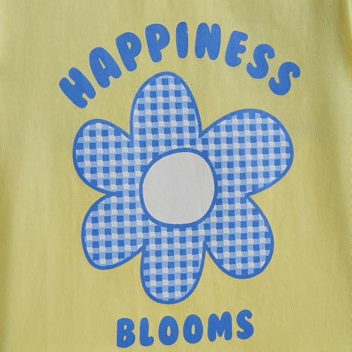 Hopscotch Girls Floral Jersey Cotton T-Shirt in Yellow Color for Age (4-5 Years)