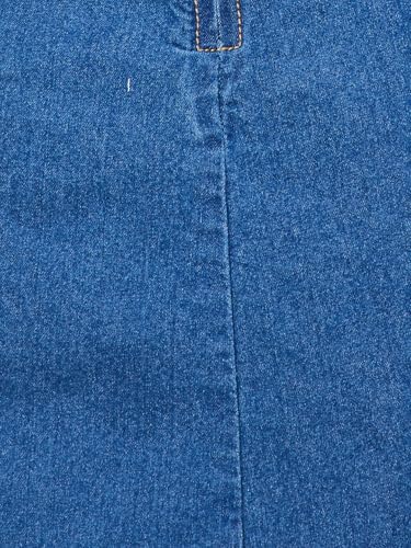 Max Women Panelled Denim Dress(Blue_L)