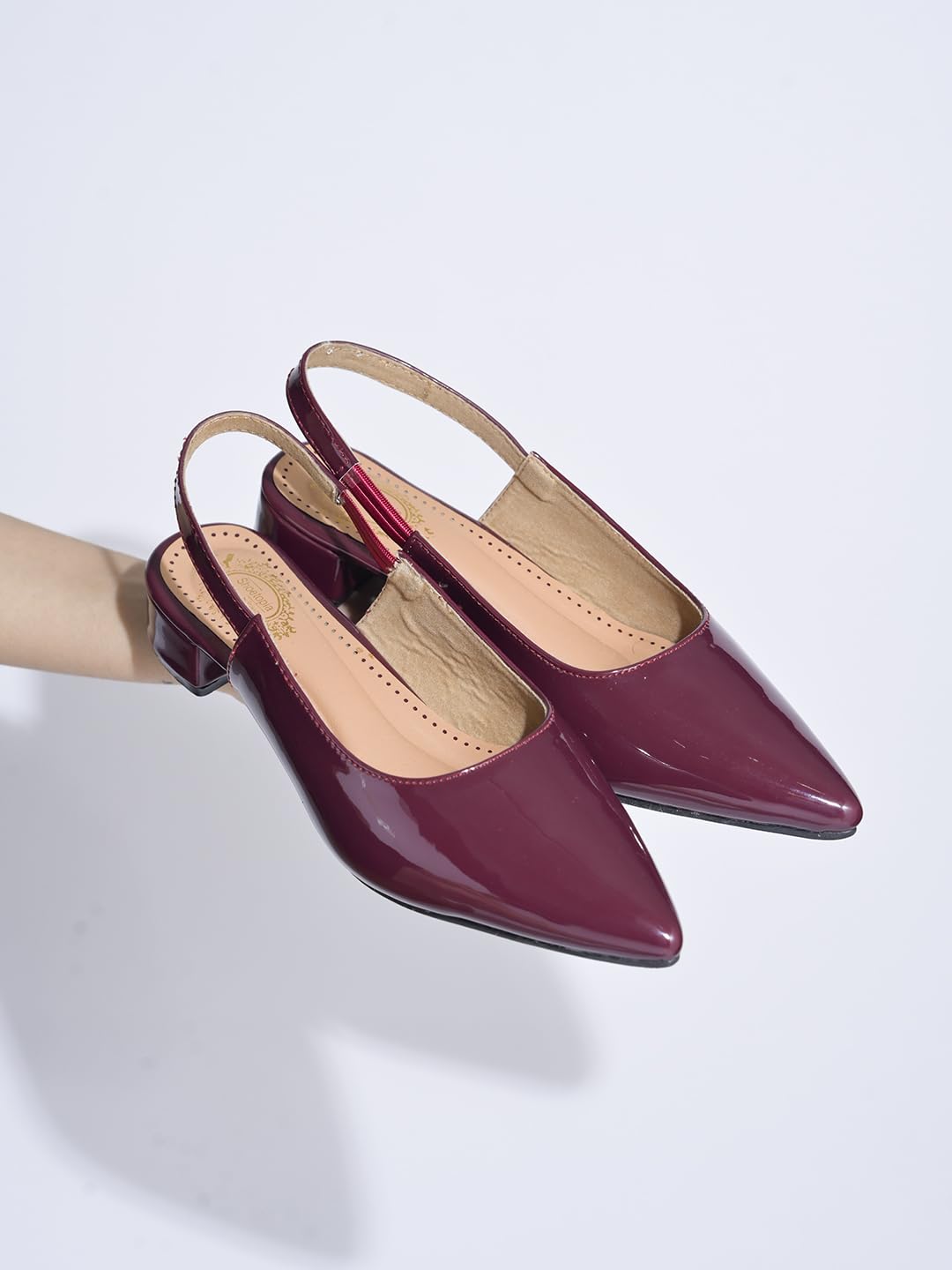 Shoetopia Solid Pointed Toe Cherry Pumps for Women & Girls /EU40