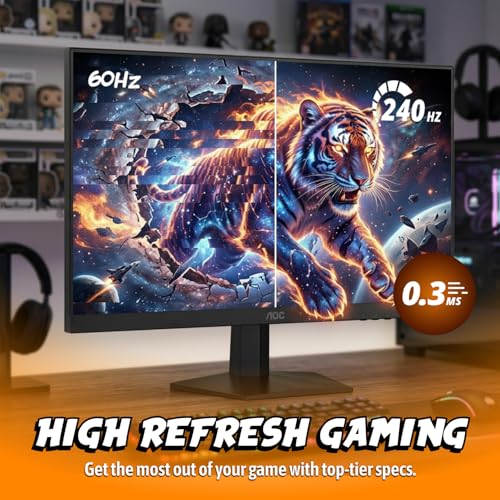 AOC Gaming Q27G41ZE QHD IPS Gaming Monitor 27" 2560x1440 240Hz 0.3ms, Game Console Ready, 3 Sides, Frameless, 1 HDMI 2.0, 1 Display Port, 3 Year Zero Glow Spot