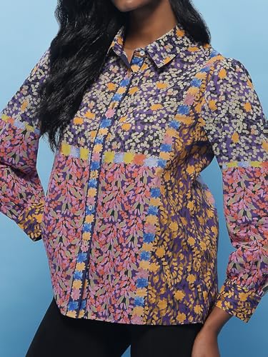 Label RITU KUMAR Purple Botanic Print Shirt