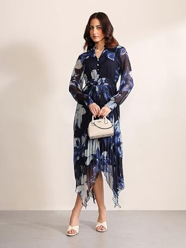 Kazo Omega Maxi Dress with Belt (Blue XL)