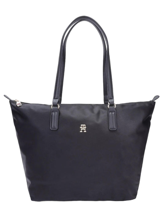 Tommy Hilfiger Solid Black Nylon Tote Bag
