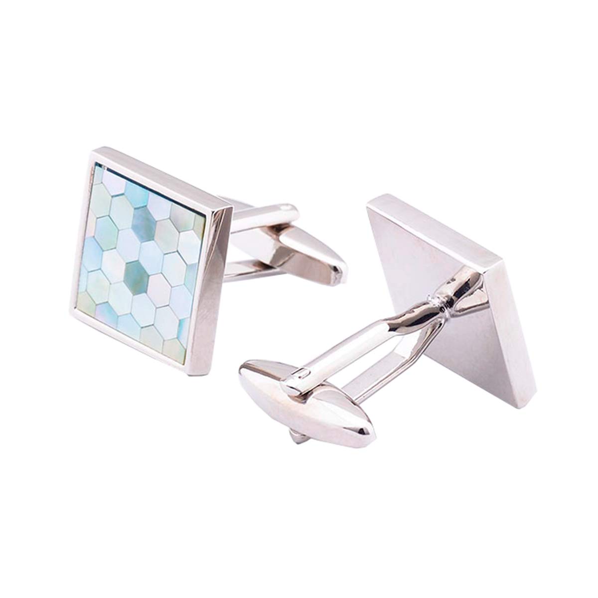 Zivom® Enamel Sky Blue Brass Office Formal Shirt Blazer Cufflinks Pair Men Gift Box