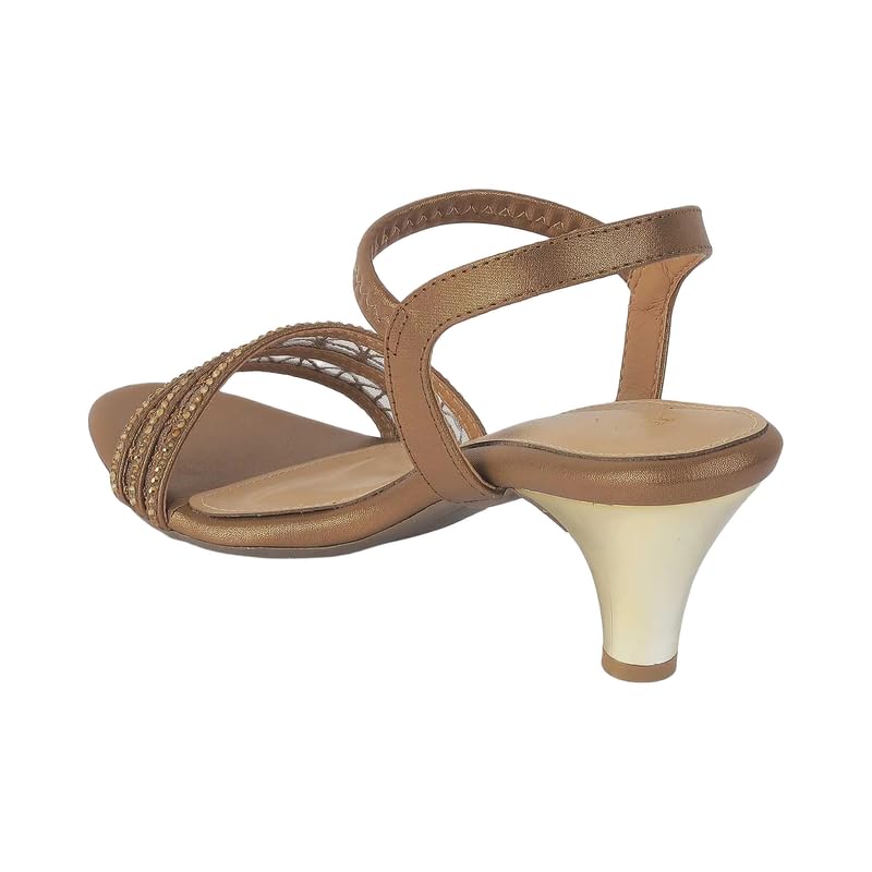tresmode Glitz Women's Bronze Dress Heel Sandals in Size 4 UK / 37 EU