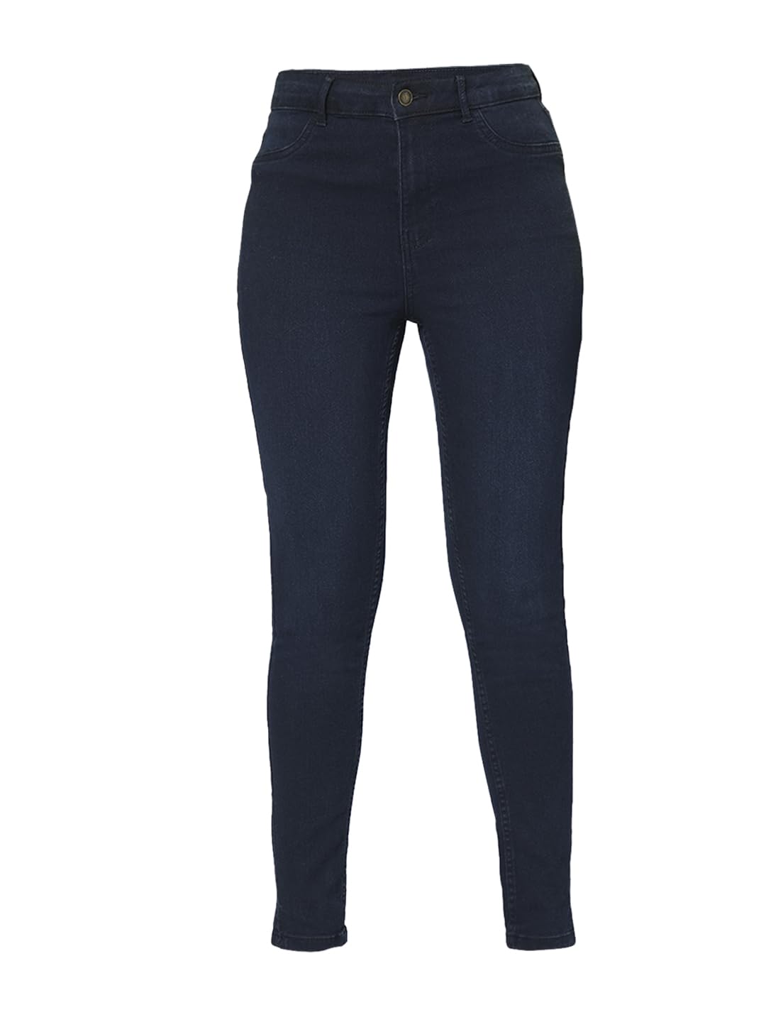 VERO MODA Women Solid Blue Cotton Skinny Fit Ankle Length High Rise Jeans