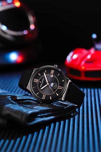 Daniel Hechter Paris Round Dial Watch for Men with Roman Indices, Stylish Silicone Strap, Water Resistant & Quartz Movement