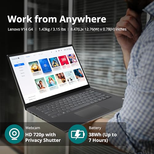 Lenovo V14 G4 14" FHD Business Laptop, Intel Core i7-13620H, 24GB DDR4, 1.5TB Storage (512GB SSD&1TB Docking Station Set), Intel UHD Graphics, 720p HD Camera, Wi-Fi 6, Win 11 Pro, Black