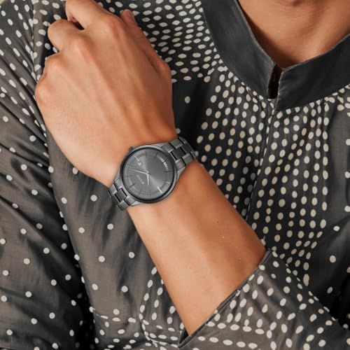 Titan Classique Slimline Quartz Analog with Date Anthracite Dial Black Stainless Steel Strap Watch for Men - NT90142QM02