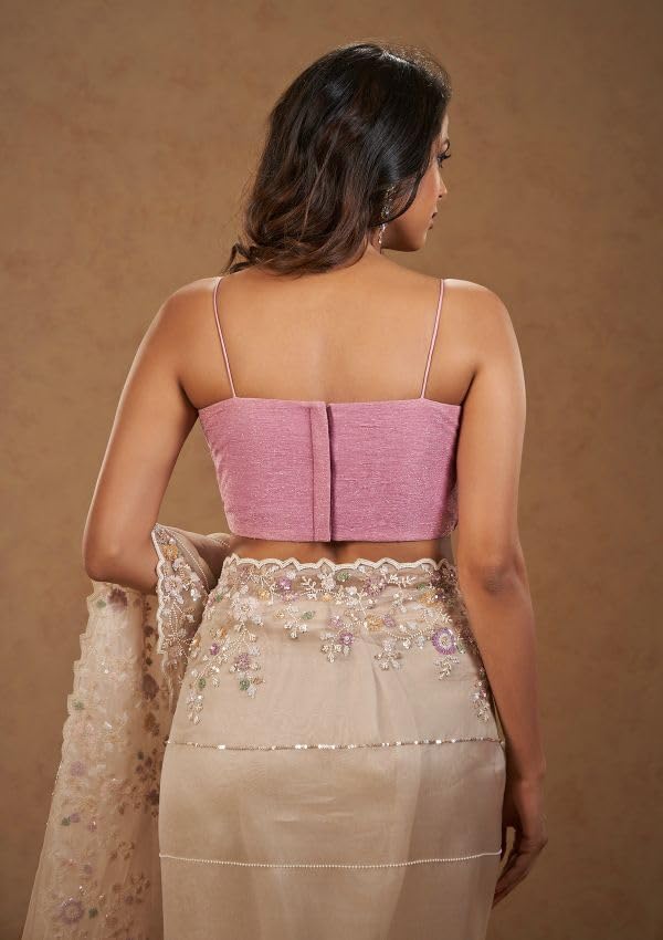 Salwar Studio Onion Pink Knotted Readymade Blouse- Pack of 1.