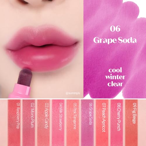 ETUDE Dear Darling Marker Tint| Hydrating & Long Lasting Lip Stain | High Pigmented Lip Maker with Easy Drawing Tip | Korean Lip Tint, Korean Makeup, Kbeauty, 06 Grape Soda- 3.5g