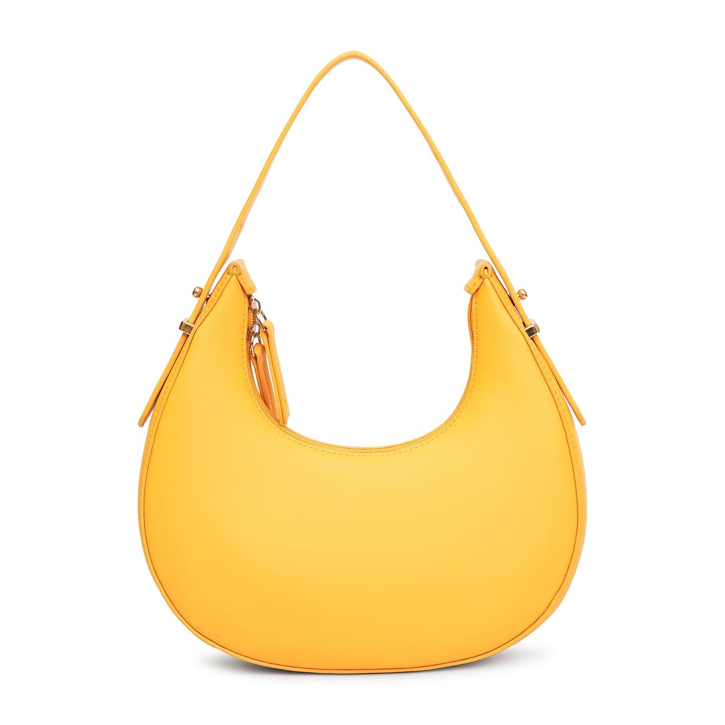 KLEIO Vegan Leather Half Moon Handbag for Women (Mustard)