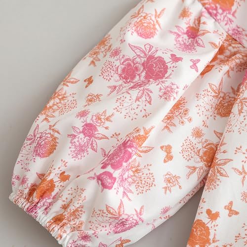 Hopscotch Girls Full Sleeves White 2-Pc Floral Bow Applique Blouse & Jeans For Age (18-24 Months)