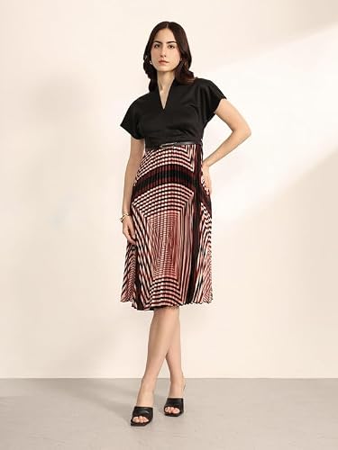 Kazo Palette Midi Dress with Belt (Multicolor XL)