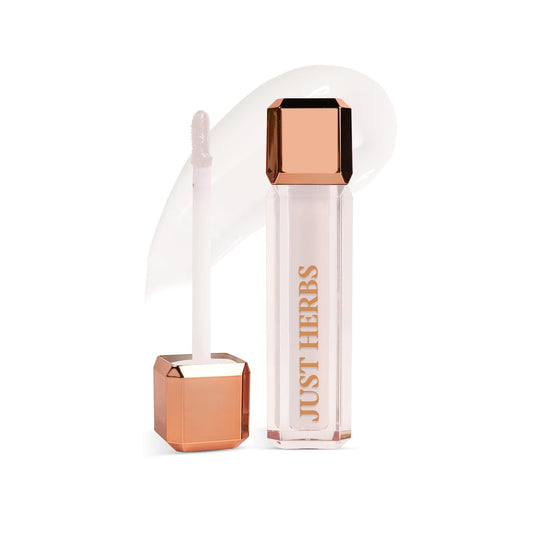 Just Herbs Lip Honey Plumping Gloss with Plant Vitamin C & Peppermint Oil (Honey Glaze, 4 ml)