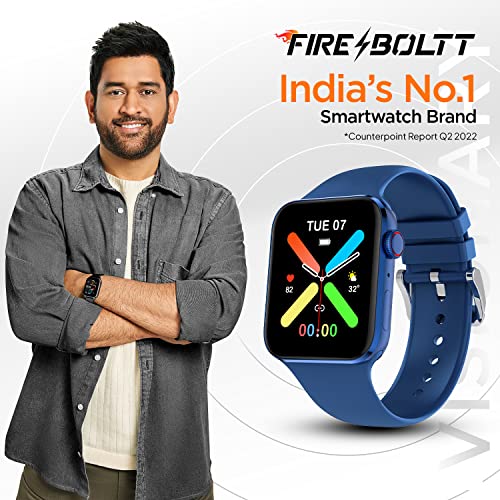 Fire-Boltt Visionary 1.78" AMOLED Bluetooth Calling Smartwatch with 368 * 448 Pixel Resolution, Rotating Crown & 60Hz Refresh Rate 100+ Sports Mode, TWS Connection, Voice Assistance (Blue)