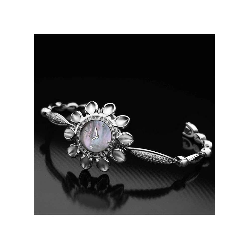 Titan Raga Silver Quartz Analog White Mother of Pearl Dial Sterling Silver Strap Watch for Women - NT9893VM02