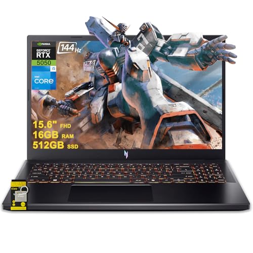 acer Nitro V 15 Gaming Laptop 15.6" FHD IPS 165Hz Intel 8-core i5-13420H 16GB RAM 512GB SSD GeForce RTX 5050 GDDR7 DLSS4 (Up to 440 AI Tops) Backlit Thunderbolt WiFi6 Win11 ICP Hub