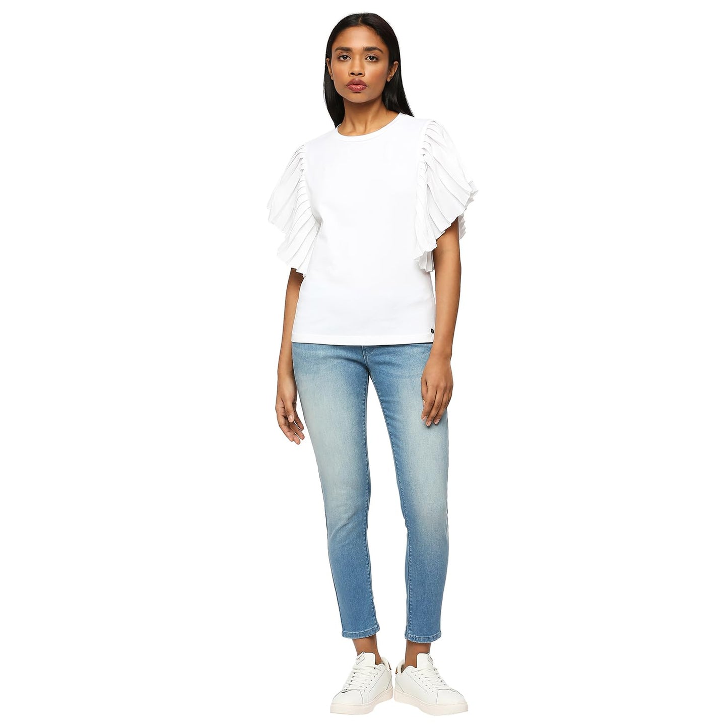 Pepe Jeans Women's Regular Fit Solid T-Shirts
