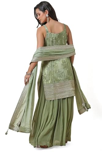 Soch Women's Tissue Salwar Suit (OWA4CD21030A_Sap Green