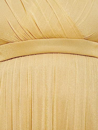 wild U Women Plus Size Stretchable Stylish Western Cocktail Gown Dress (Beige, Size : 4XL)