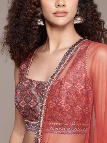 Multi Wanderlust Square Neck Blouse With Lehanga And Dupatta