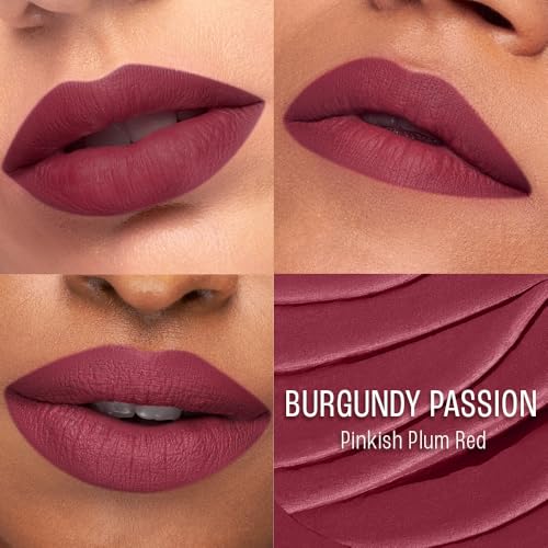 Lakme 9to5 Lip Tattoo Matte Slim Stick, Burgundy Passion, 2g, for Intense Color and Full Coverage, with Bakuchiol and Vitamin E, Smudgeproof and Waterproof, Long-Lasting Lipstick for Women (Pack of 2)